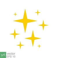 Star sparkle vector icon. Simple flat style. Yellow, gold, twinkle, shine, spark shape, for magic effect, glow, glitter, flash concept. Single illustration isolated on white background. EPS 10.