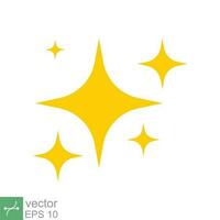 Star sparkle vector icon. Simple flat style. Yellow, gold, twinkle, shine, spark shape, for magic effect, glow, glitter, flash concept. Single illustration isolated on white background. EPS 10.