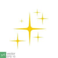 Star sparkle vector icon. Simple flat style. Yellow, gold, twinkle, shine, spark shape, for magic effect, glow, glitter, flash concept. Single illustration isolated on white background. EPS 10.