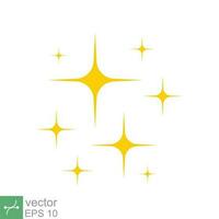 Star sparkle vector icon. Simple flat style. Yellow, gold, twinkle, shine, spark shape, for magic effect, glow, glitter, flash concept. Single illustration isolated on white background. EPS 10.