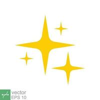 Star sparkle vector icon. Simple flat style. Yellow, gold, twinkle, shine, spark shape, for magic effect, glow, glitter, flash concept. Single illustration isolated on white background. EPS 10.