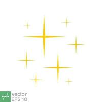 Star sparkle vector icon. Simple flat style. Yellow, gold, twinkle, shine, spark shape, for magic effect, glow, glitter, flash concept. Single illustration isolated on white background. EPS 10.