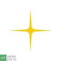 Star sparkle vector icon. Simple flat style. Yellow, gold, twinkle, shine, spark shape, for magic effect, glow, glitter, flash concept. Single illustration isolated on white background. EPS 10.