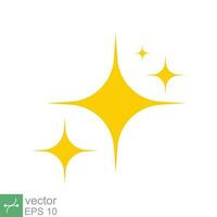 Star sparkle vector icon. Simple flat style. Yellow, gold, twinkle, shine, spark shape, for magic effect, glow, glitter, flash concept. Single illustration isolated on white background. EPS 10.