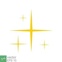 Star sparkle vector icon. Simple flat style. Yellow, gold, twinkle, shine, spark shape, for magic effect, glow, glitter, flash concept. Single illustration isolated on white background. EPS 10.