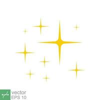 Star sparkle vector icon. Simple flat style. Yellow, gold, twinkle, shine, spark shape, for magic effect, glow, glitter, flash concept. Single illustration isolated on white background. EPS 10.