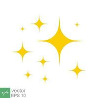 Star sparkle vector icon. Simple flat style. Yellow, gold, twinkle, shine, spark shape, for magic effect, glow, glitter, flash concept. Single illustration isolated on white background. EPS 10.