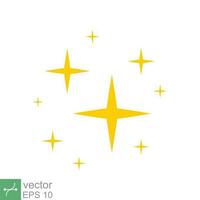 Star sparkle vector icon. Simple flat style. Yellow, gold, twinkle, shine, spark shape, for magic effect, glow, glitter, flash concept. Single illustration isolated on white background. EPS 10.