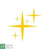 Star sparkle vector icon. Simple flat style. Yellow, gold, twinkle, shine, spark shape, for magic effect, glow, glitter, flash concept. Single illustration isolated on white background. EPS 10.