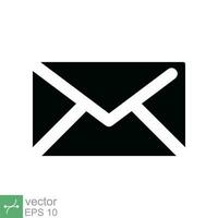 Email icon. Simple flat style. Envelope mail services, contacts message send letter, mailbox concept. Vector illustration isolated on white background. EPS 10.