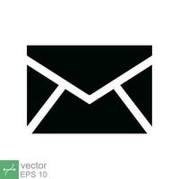 Email icon. Simple flat style. Envelope mail services, contacts message send letter, mailbox concept. Vector illustration isolated on white background. EPS 10.