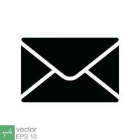 Email icon. Simple flat style. Envelope mail services, contacts message send letter, mailbox concept. Vector illustration isolated on white background. EPS 10.