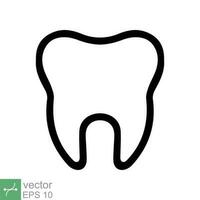 diente icono. sencillo contorno estilo. dental tratamiento y diente cuidado, salud oral, odontología, dolor de muelas médico concepto. Delgado línea vector ilustración aislado en blanco antecedentes. eps 10