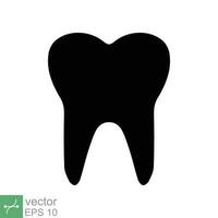 Tooth icon. Simple solid style. Dental treatment and tooth care, health oral, dentistry, toothache medical concept. Glyph vector illustration isolated on white background. EPS 10.