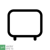 Monitor screen icon. Simple flat style. PC, desktop, lcd, tv, television, computer display, digital technology concept. Vector illustration isolated on white background. EPS 10.