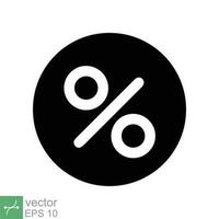 Percent icon. Simple flat style. Discount, promotion label, sale tag, advertising badge, business concept. Vector illustration isolated on white background. EPS 10.