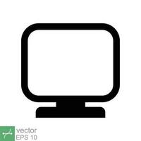 monitor pantalla icono. sencillo plano estilo. ordenador personal, escritorio, lcd, televisor, televisión, computadora mostrar, digital tecnología concepto. vector ilustración aislado en blanco antecedentes. eps 10