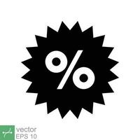 Percent icon. Simple flat style. Discount, promotion label, sale tag, advertising badge, business concept. Vector illustration isolated on white background. EPS 10.