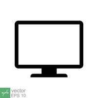 monitor pantalla icono. sencillo plano estilo. ordenador personal, escritorio, lcd, televisor, televisión, computadora mostrar, digital tecnología concepto. vector ilustración aislado en blanco antecedentes. eps 10