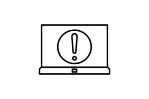 error icon. Icon related to setup and action. line icon style. Simple vector design editable