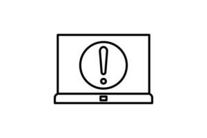 error icon. Icon related to setup and action. line icon style. Simple vector design editable