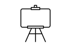 Easel icon. icon related to painting. stand used to hold the canvas. line icon style. Simple vector design editable