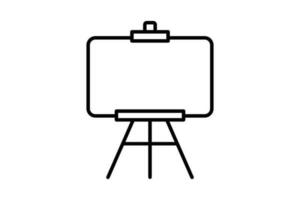 Easel icon. icon related to painting. stand used to hold the canvas. line icon style. Simple vector design editable