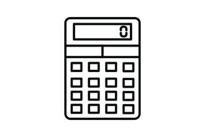 calculator icon. Icon related to stationery. line icon style. Simple vector design editable