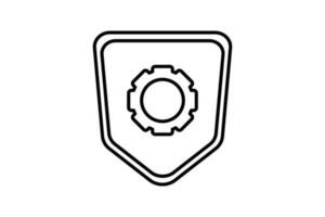 setup secure icon. Icon related to setup and action. line icon style. Simple vector design editable