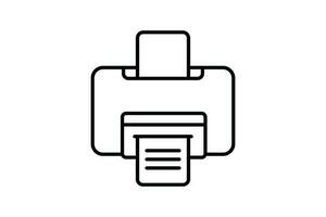 printer icon. Icon related to stationery. line icon style. Simple vector design editable