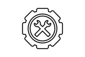 installation icon. Icon related to setup and action. line icon style. Simple vector design editable