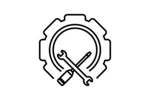 tools icon. Icon related to setup and action. line icon style. Simple vector design editable