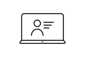 online education. related to E learning and online education. line icon style. Simple vector design editable