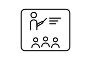 teaching icon. Icon related to E learning and online education. line icon style. Simple vector design editable