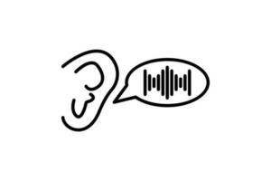 listening icon. Icon related to E learning and online education. line icon style. Simple vector design editable