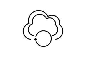 Cloud Sync icon. icon related to loud sync and backup settings. line icon style. Simple vector design editable