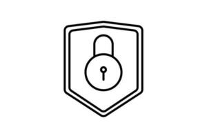 Secure Lock icon. icon related to security and access settings. line icon style. Simple vector design editable