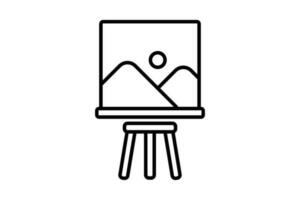 Canvas board icon. icon related to painting. Painting surface. line icon style. Simple vector design editable