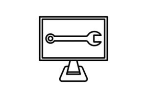 Display Pro icon. icon related to display and screen settings. line icon style. Simple vector design editable