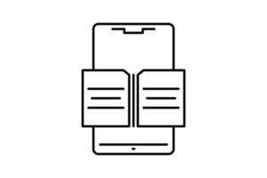 digital book. related to E learning and online education. line icon style. Simple vector design editable