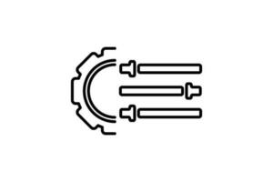 control icon. Icon related to setup and action. line icon style. Simple vector design editable