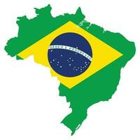Brazil map with flag. Brazilian map with flag. vector