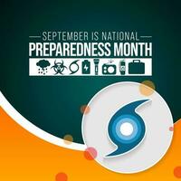 National Preparedness month NPM is observed each year in September to raise awareness about the importance of preparing for disasters and emergencies that could happen at any time. Vector art