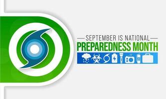 National Preparedness month NPM is observed each year in September to raise awareness about the importance of preparing for disasters and emergencies that could happen at any time. Vector art