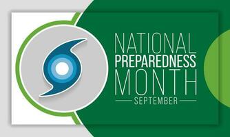 National Preparedness month NPM is observed each year in September to raise awareness about the importance of preparing for disasters and emergencies that could happen at any time. Vector art