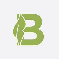 Letter B Leaf Logo. Eco Farm Logotype Vector Template. Organic Symbol