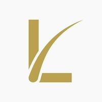 Letter L Hair Treatment Logo Vector Template. Hair Care Symbol