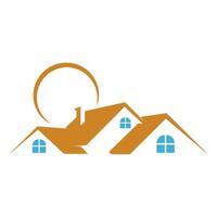 Residential roof design icon logo vector