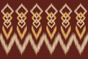 Ethnic Ikat fabric pattern geometric style.African Ikat embroidery brown Ethnic oriental pattern brown background. Abstract,vector,illustration.Texture,wallpaper,frame,decoration,carpet,motif. vector