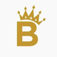 Crown Logo On Letter B Luxury Symbol. Crown Logotype Template vector